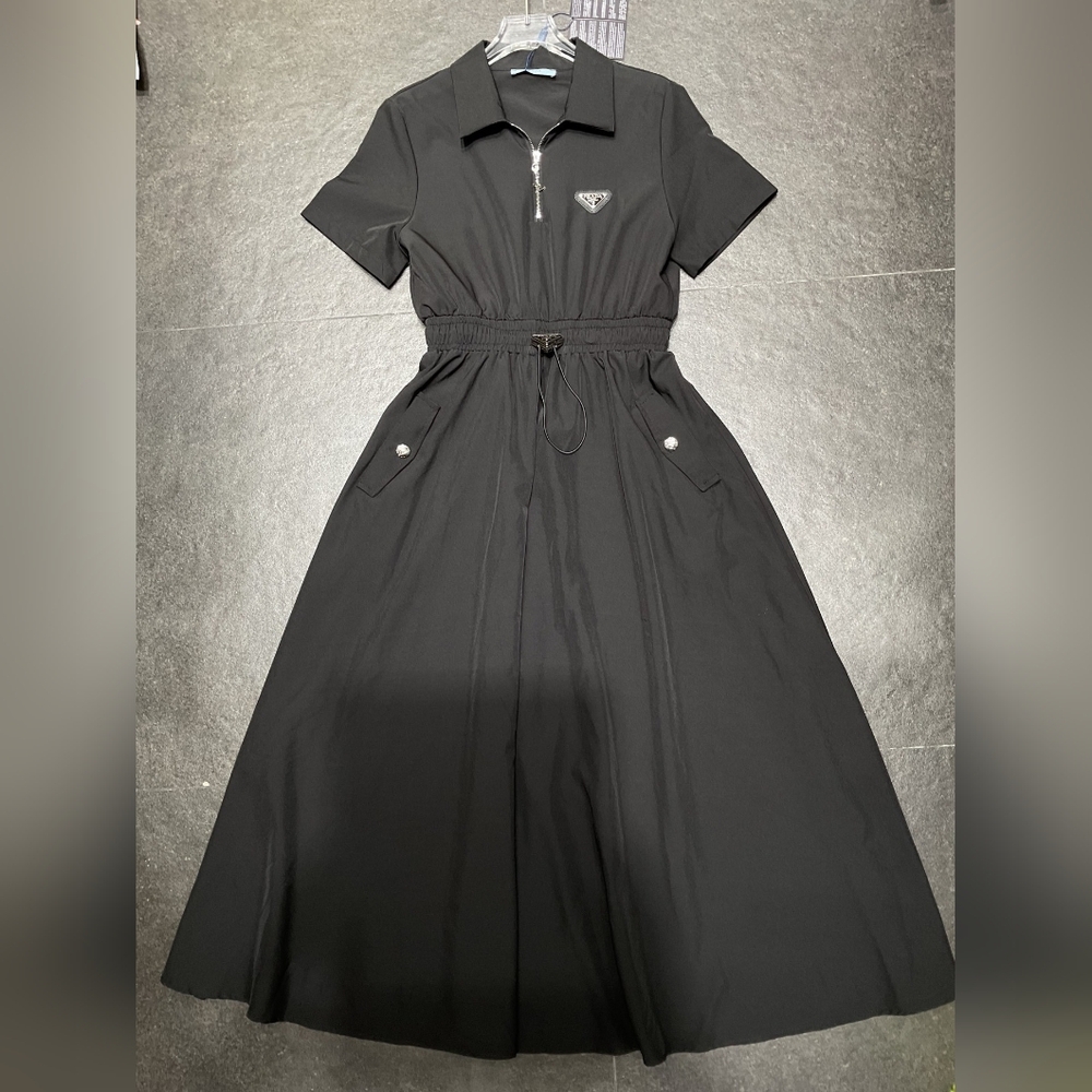 Prada Triangle Logo Sleeveless Dress